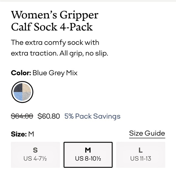 NWOT 2 pairs Bombas Gripper Calf Socks women’s size M - Picture 4 of 4